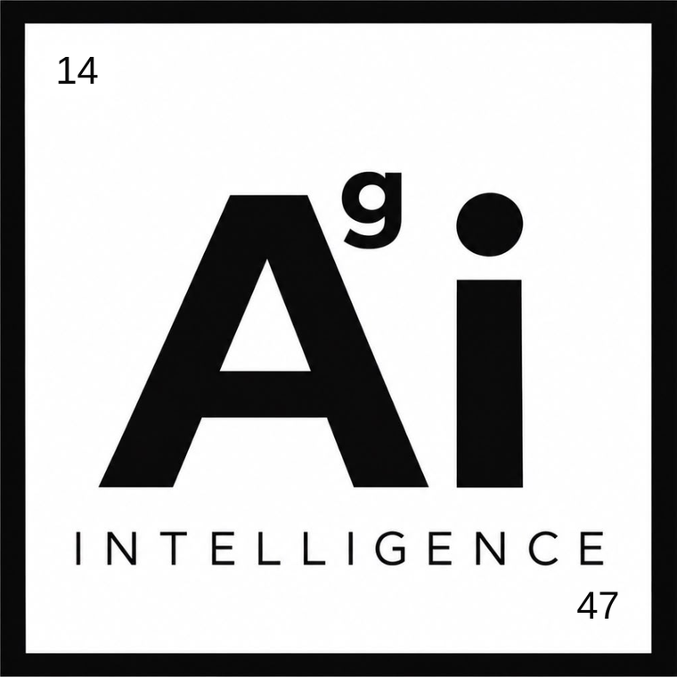 Agigence logo: the element tile Ag i, Intelligence